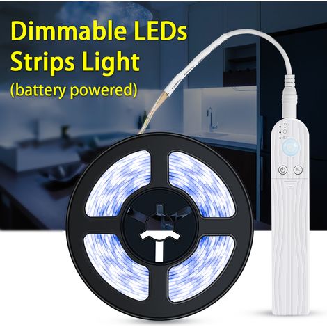 Bande lumineuse LED à intensité variable avec détecteur de mouvement PIR, 2 m, 120 LED, pour TV, ordinateur, bureau, éclairage décoratif pour la maison et la cuisine
