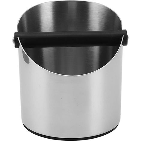 Coffee Knock Box Round Stainless Steel Coffee Machine Knock Box Anti Slip Base Large Capacity Slug Bucket (1/5)
