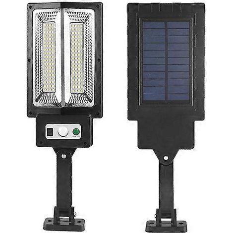 Lampadaire solaire LED COB+SMD d'extérieur avec 3 modes d'éclairage, étanche, détecteur de mouvement, éclairage de sécurité pour jardin et terrasse.
