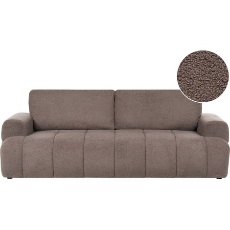 3 Seater Sofa Taupe Boucle with Armrests Modern Japandi Style Living Room NARILLA (1/5)