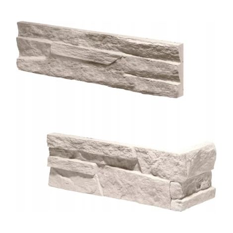 Carreau de façade en béton beige résistant au gel – Pierre décorative 385x100mm – Pack de 12 pièces – Surface 0,46 m²
