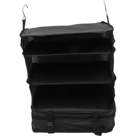 Sac de rangement portable multifonctionnel à 3 étagères suspendues pour le voyage, avec cubes de rangement suspendus de grande capacité. (1/5)