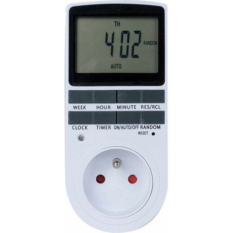 Programmateur Prise électrique, Minuteur Prise électrique Hebdomadaire avec 10 Programmes, Prise Programmable 24H/7J avec LCD écran(1 PCS) (1/5)