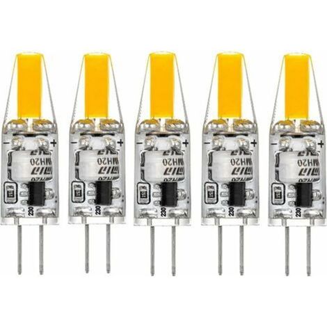 G4 LED-Lampen, 220 V, 3 W, 2700 K (warmweiß), 160 lm, robustes Silikon, Ersatz für 30-W-Halogenlampen – 5er-Pack