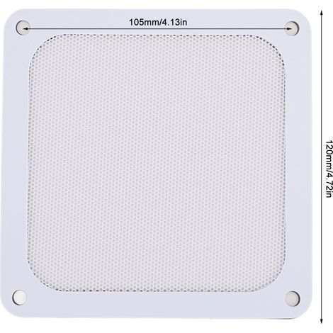 Dust Filter for 120mm PC Fan, 4 Pieces, Magnetic PVC Frame, White (1/4)
