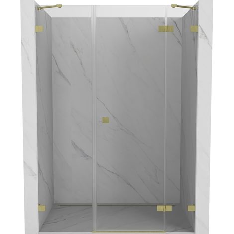 Mexen Lunar porte de douche pivotante droite 130 cm, transparent, or brossé - 834S-130-050-55-00-P (1/5)