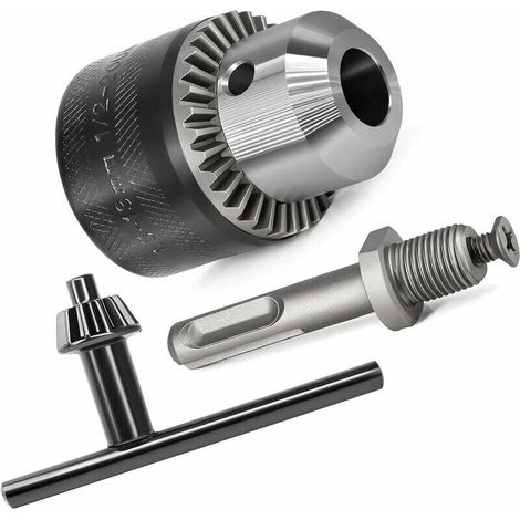 SDS-Plus 1.5–13 mm 1/2–20 UNF drill chuck adapter with key (1/4)
