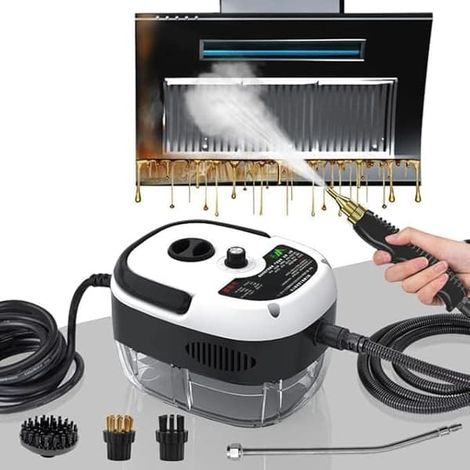 Pulitore a vapore portatile da 2500 W – Pulitore a vapore a pressione con 3 testine, 6 impostazioni di vapore e serbatoio dell'acqua da 1000 ml. (1/5)