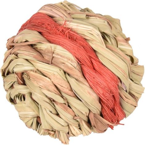 1 Balle d'osier rouge avec clochette ø 6 cm jeux pour rongeur - Flamingo