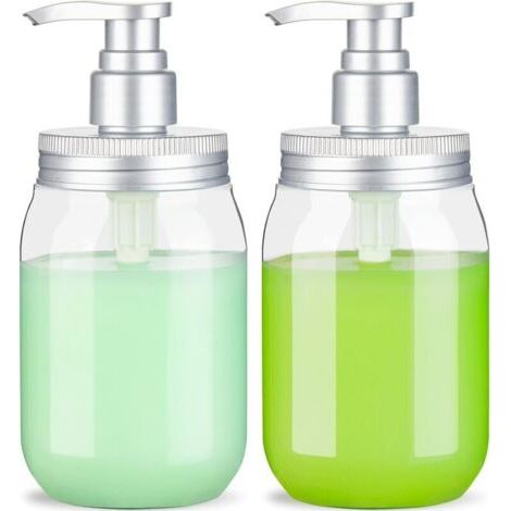 2 X 450ML Flacon Distributeur avec Pompe Distributeur de Savon/Flacons Pompe Rechargeables Distributeurs de Lotion et de Savon (1/5)
