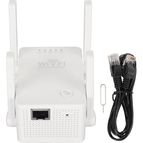 Amplificateur WiFi 4 antennes Routeur AP Mode Relais Voyant lumineux Appairage automatique Extension signal Internet pour maison 100-240V Prise UE (1/5)