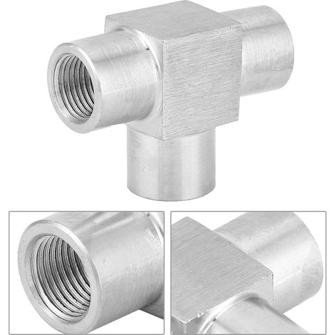 Raccord de Tuyau à 3 Voies en Acier Inoxydable, Filetage Femelle BSPP, 3/8 Pouce (1/5)