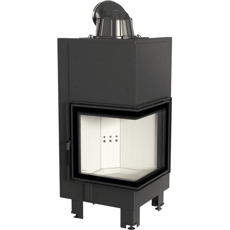Kamineinsatz aus Stahl KRATKI MBN rechts 8 kW Ø 200 gebogenes Glas (1/5)