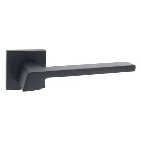 Juego de manillas de puerta Domino cantoro-QR, negras, placas cortas, para llaves estándar, BB 72