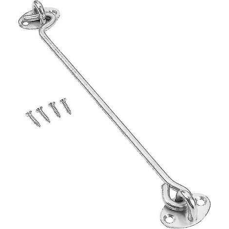Loquet à crochet et œillet en acier galvanisé Kabalo, extra long (40,6 cm), pour porte ou fenêtre, abri de jardin, silencieux.