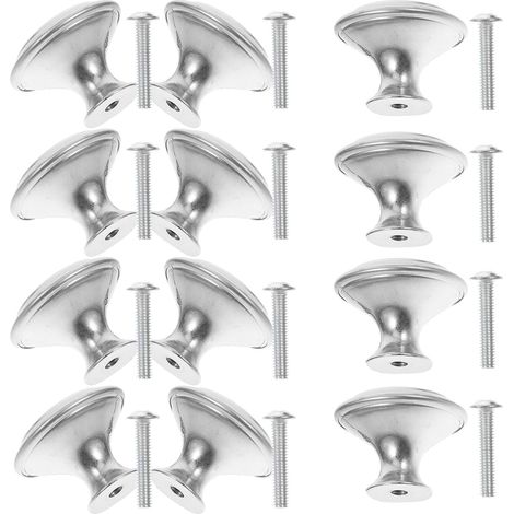Lot de 30 Poignées Monotrou en Acier Inoxydable Argenté, Boutons de Meuble Champignon pour Tiroirs et Armoires Cuisine, Commode et Salle de Bain, Accessoires de Quincaillerie (1/5)