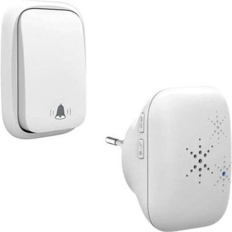Sonnette extérieure sans fil et sans pile EU étanche IP 65 neige pluie humidité, blanc (1/5)