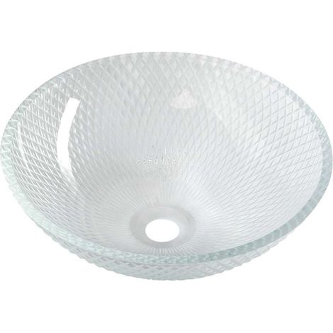 Sapho Beauty - Lavabo da appoggio, diametro 420 mm, senza troppopieno, vetro trasparente TY165 (1/5)