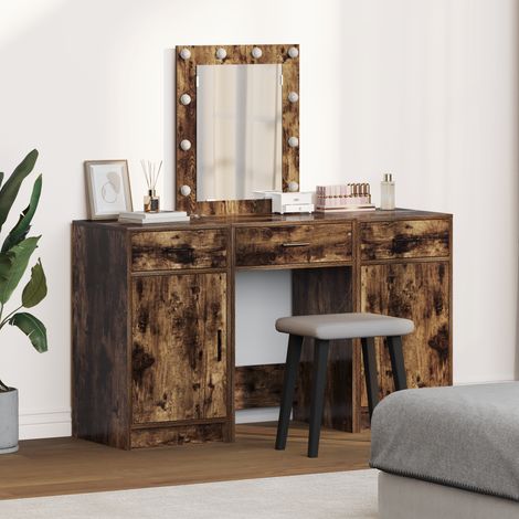 Schminktisch mit Speicher Braun 50 x 41 x 135 cm Holzwerkstoff vidaXL (1/5)