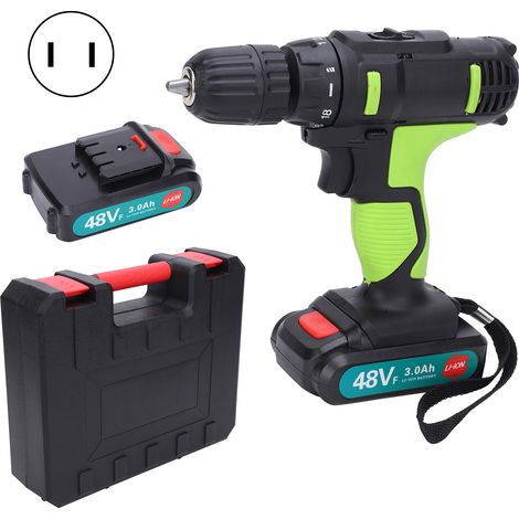 Perceuse à percussion 2 vitesses, tournevis électrique sans fil pour bois, outil à main 100-240V, prise US, puissance compacte (1/5)