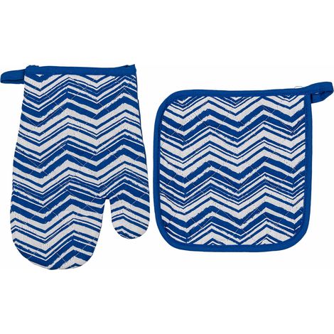 Guanto da forno e presina Miss Lucy blu, 18x25 cm, 20x20 cm