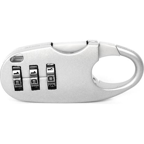 Mini cadenas de voyage à combinaison 3 chiffres, cadenas de sécurité pour valises, armoires, tiroirs, trousses et sacs, argent (1/3)