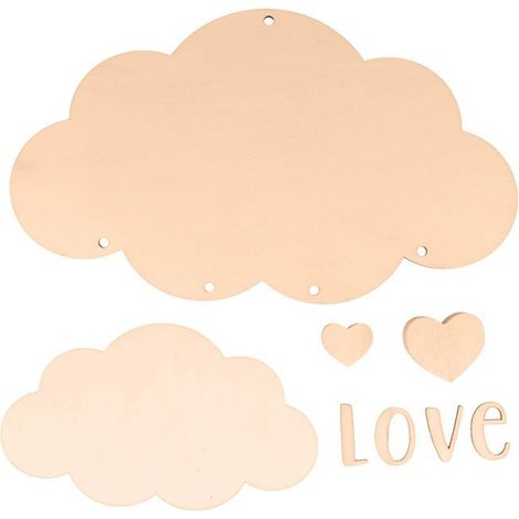 Mobile en bois nuages