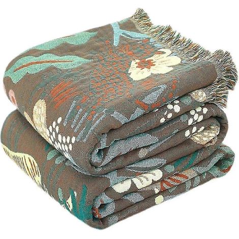 Couverture en coton style bohème, couvre-lit double face, linge de lit, housse de canapé, drap-housse 150 x 200 cm (1/5)