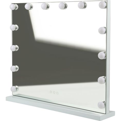 62 52cm Miroir de maquillage horizontal et vertical à petite ampoule blanc (1/5)