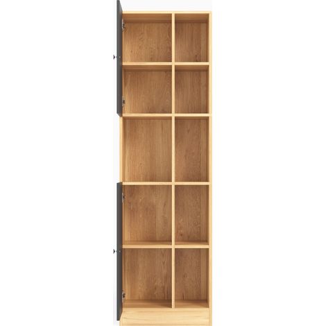 Armario de cocina esquinero con 6 estantes abiertos, 2 puertas y baldas ajustables 50x35,5x170 cm (1/5)