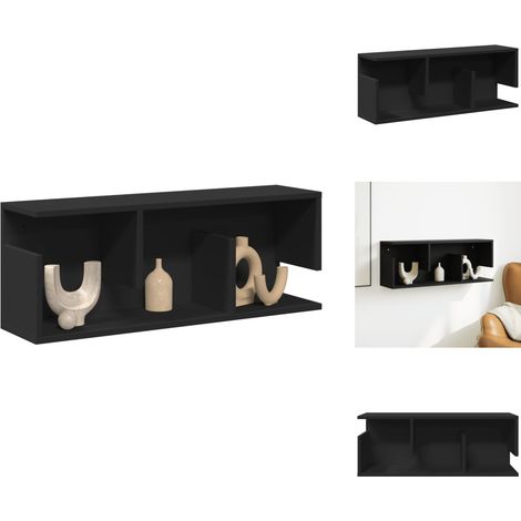 Armoire murale 80x20x30 cm noir bois d'ingénierie - Armoire Murale - Armoires Murales - Armoire Murale Flottante - Meuble TV Mural (1/5)