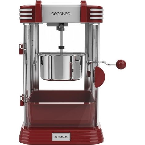 Popcornmaschine mit Retro-Design, Edelstahltopf und herausnehmbare Schale für die Popcorns zu genießen wie im Kino.