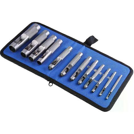 12 x Locheisen Satz Lochpfeifen Lochstanze Werkzeug Set Lochschneider 3-19mm (1/5)