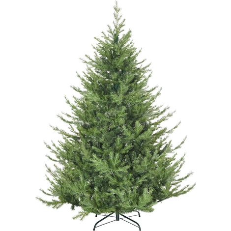 Sapin de Noël artificiel réaliste, montage rapide, en plastique, vert, 136 x 136 x 180 cm (1/5)