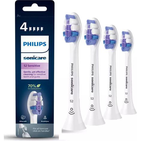 Ersatzteil - Original Set von 4 S2 Sensitive Bürstenköpfen - - PHILIPS