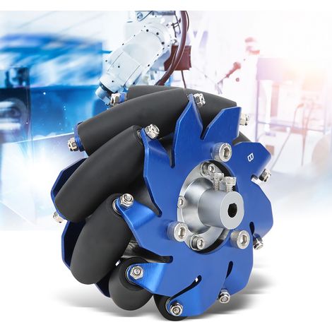 4-Zoll-Mecanum-Rad links, Aluminium mit TPU-Gummirollen, Industrieroboterzubehör (1/5)