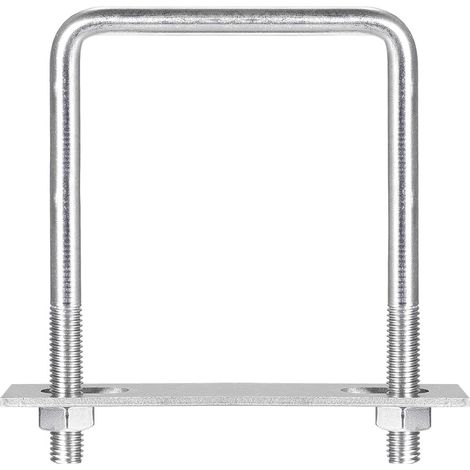 Carré U-Boulons, 2 Ensembles 102mm(4.02") Interne Largeur 140mm Longueur M10 304 Inox Acier U Pince Boulon avec Écrous et Plates, pour Remorque Bateau (1/5)