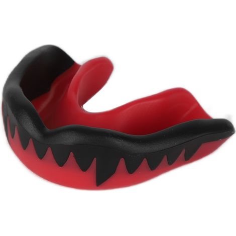 Protège-dents en forme de croc pour la boxe, le Muay Thaï, le kickboxing, le taekwondo, le sanda et le basketball (rouge et noir). (1/5)