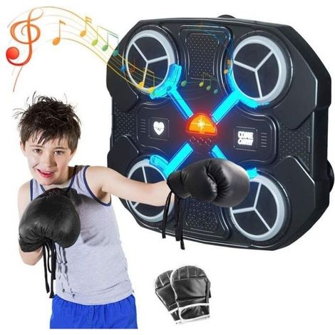 (Black) Musical Boxing Machine - Digital Music - Children's - Bluetooth - LED - Durable
