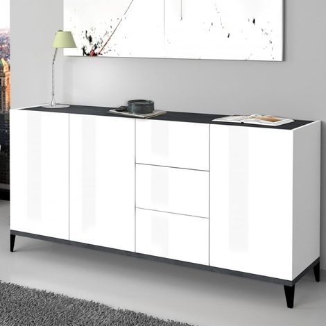 Sideboard 160x40cm, 3 Schiebetüren, 3 Schubladen, Flur Wohnzimmer Rebecca