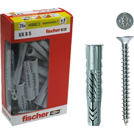 Tasselli + viti in cartone Fischer ux 10 x 60 s y Ø 10 mm 20 pz max 43 kg (1/5)