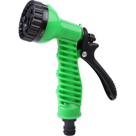Pistolet d'arrosage - 7 modèles réglables - Buses de pulvérisation haute pression - Jaune/Vert - Plastique - Vanne globe - Gicleur d'arrosage - Jardin (1/4)