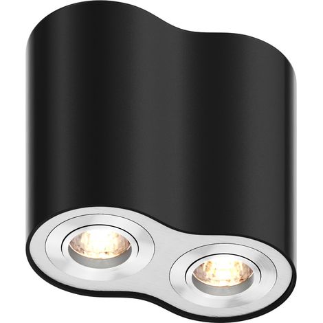 Spot plafond double noir orientable 2xGU10 50W Rondoo (1/2)