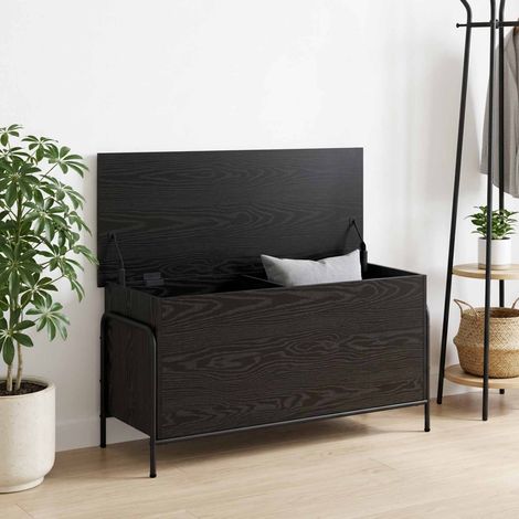 vidaXL Caja de Almacenamiento Roble Negro 80 x 40 x 49,5 cm (1/5)