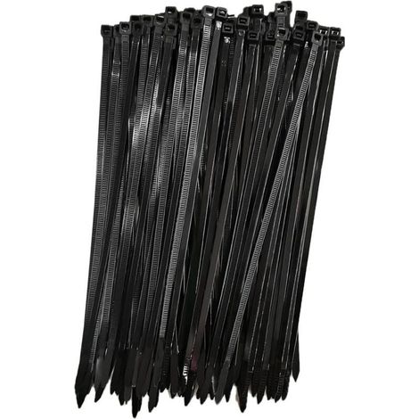 Collier de Serrage Réutilisable Plastique, 250 mm x 7,6 mm, Attache Câble Réutilisables, Serre Câbles Rilsan Nylon, Colliers Serre-Cable 250mm, Noir, Lot de 100 Pièces (1/5)