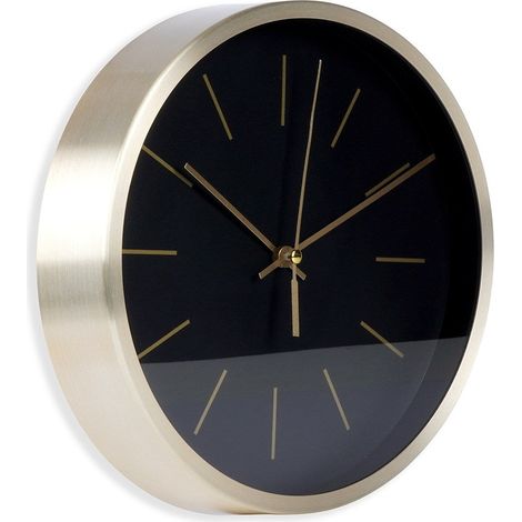 Orologio da parete nero oro 25 cm (1/5)