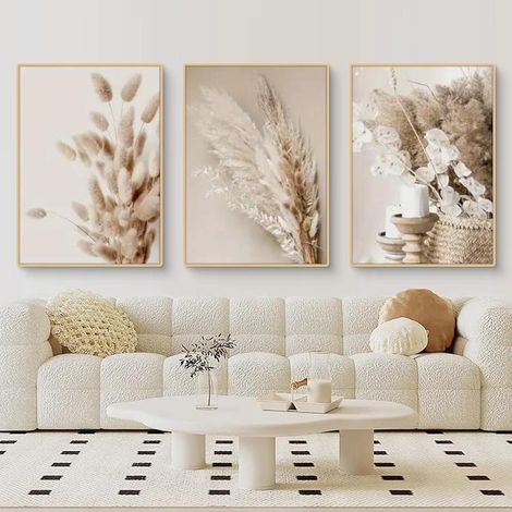 Poster 3er Set Boho Pampas Beach Landschaft Reed E 40x50cm (1/5)