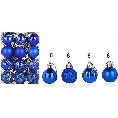 Adornos navideños de 30 mm para árbol de Navidad, ideales para colgar en el hogar o en fiestas (24 unidades) (1/2)