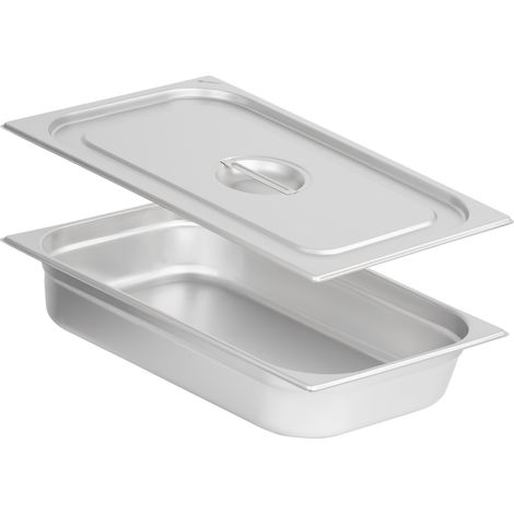 Mahlzeit Bac GN 1/1, couvercle Hauteur 100 mm Différentes tailles disponibles, acier inoxydable