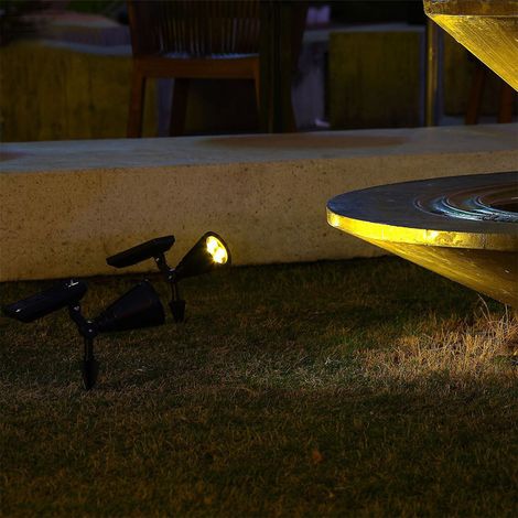 Projecteur solaire, lampe de jardin extérieure ultra-lumineuse et étanche à fixer au sol, éclairage paysager extérieur pour cour et jardin, lampe pour arbres de jardin, projecteur solaire de jardin, p (1/5)
